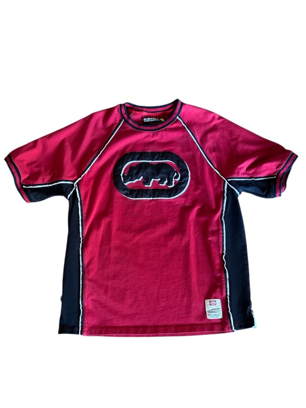 Ecko Unltd. Rhino Graphic Athletic Jersey Shirt Red Black Size Large